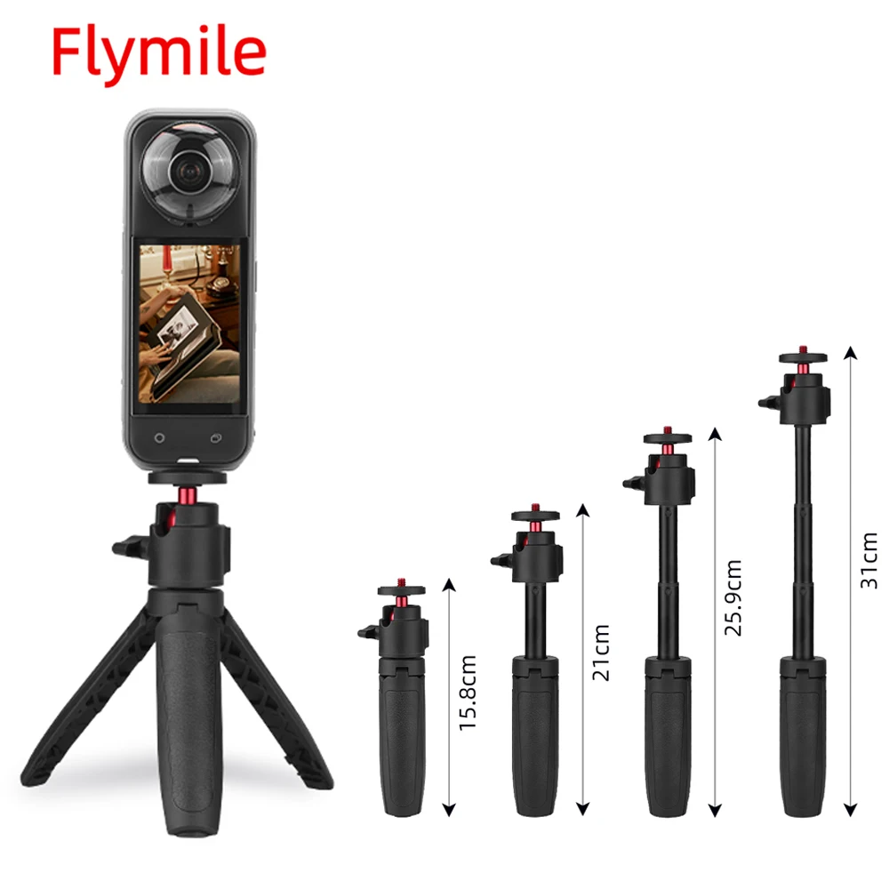

BRDRC Mini Extendable Desktop Tripod Handheld Photography Bracket Mount for Insta360 X5/Pocket 3 Camera iPhone Android Phone