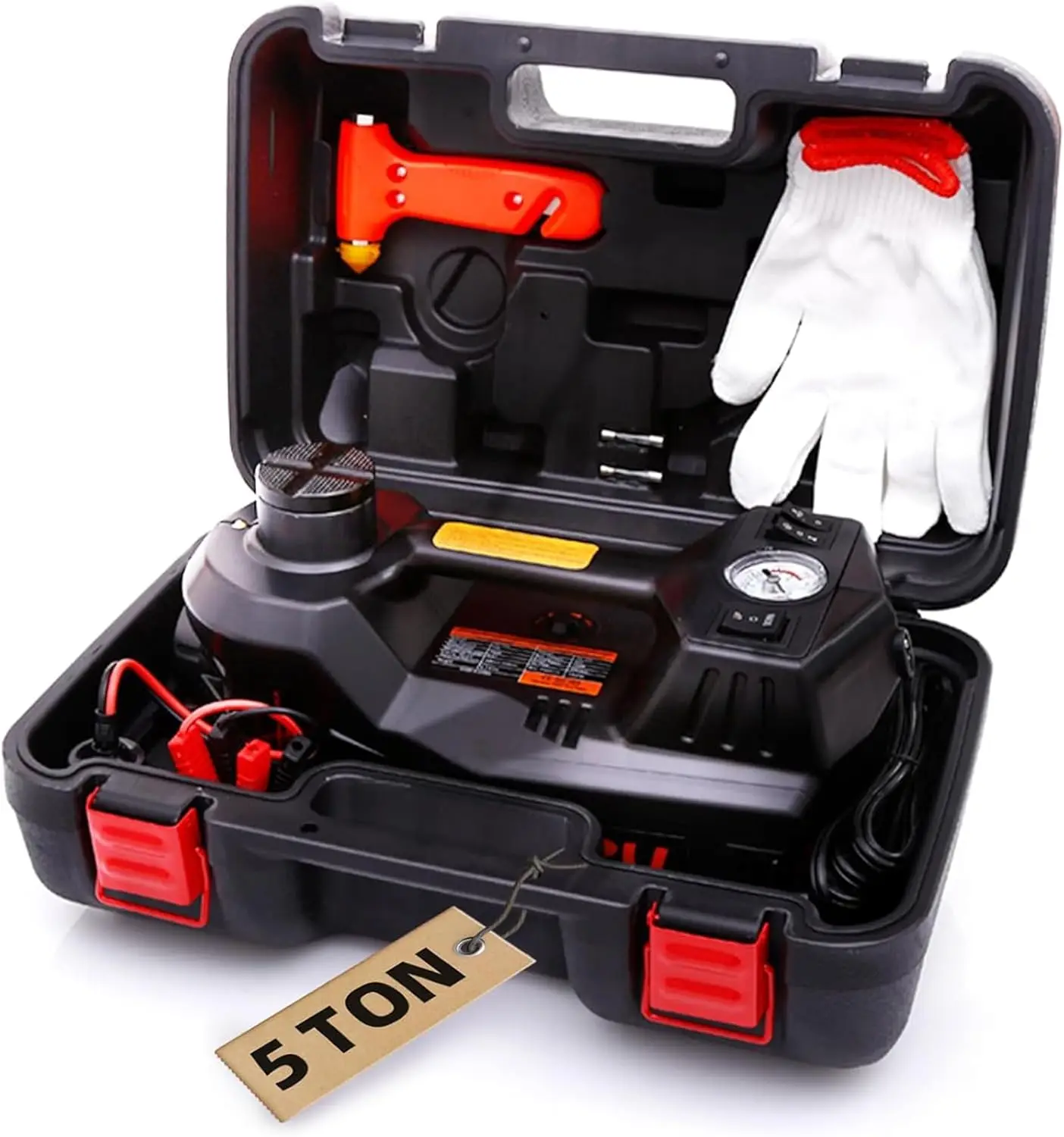 

Гидравлический напольный домкрат 12 В с накачивателем шин и светодиодной подсветкой, безопасный портативный электромобильный домкрат для быстрой подъема