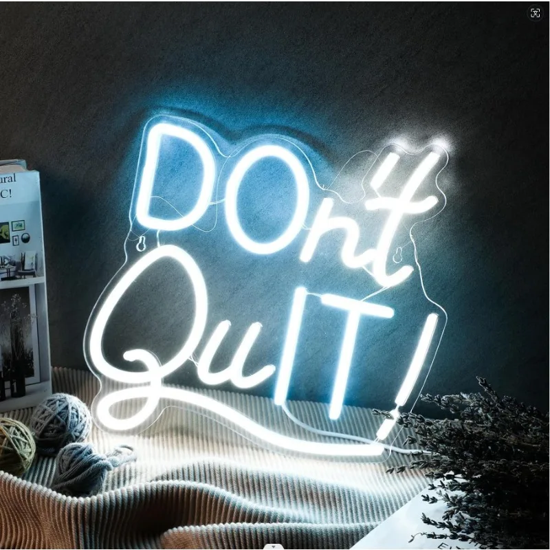 Hoolerry LED Motivational Inspired Letters Lights Party Decorations USB Powered Office Room Gym Room Classroom (Don't Quit)