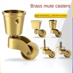 1/4pcs Fine Copper Furniture Casters Desk Chair Sofa Cabinet 360° Swivel Caster Wheel Multiple Specifications Universal Wheel