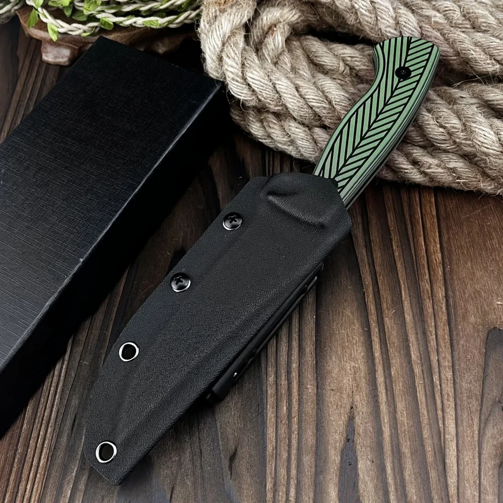 جديد صلابة عالية شفرة مثبتة سكين مع غمد 8Cr13Mov شفرة G10 مقبض المحمولة سكينة للاستعمال الخارجي EDC بقاء سكين تخييم #4