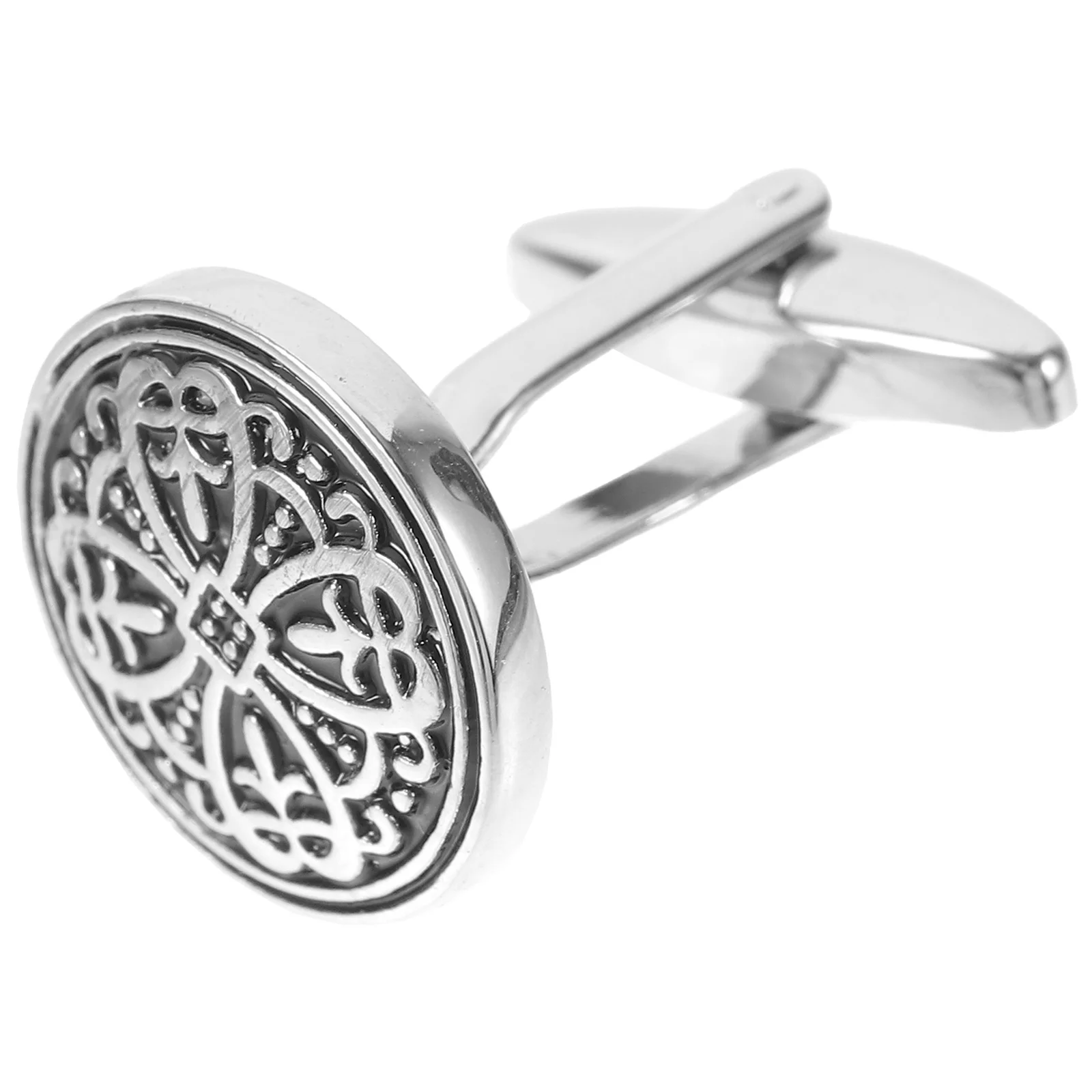 أزرار أكمام مطلية بسبائك النحاس للجنسين خمر الأزهار الفضة السوداء ريترو ستايل الرجال النساء كم زر هدية الزفاف #6