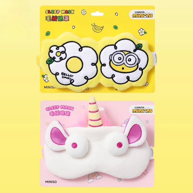 

Flower Blob & Unicorn Plush Sleep Mask - Soft 3D Contoured Eye Cover for Travel, Nap, Adjustable Strap, Light Blocking Blindfold