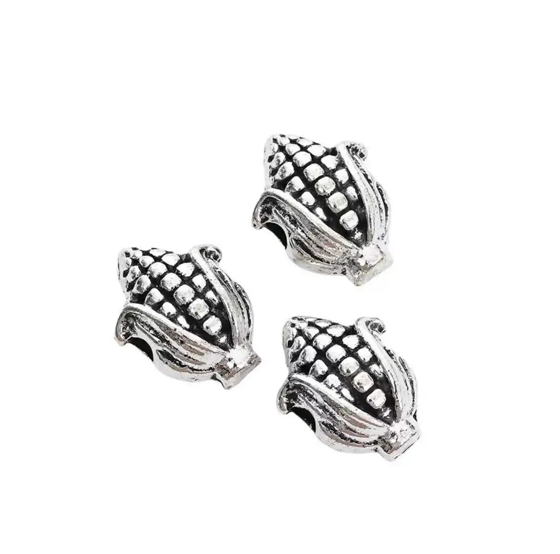 

25pcs 11*9mm Zinc alloy metal corn design spacer beads for jewelry handmade HWL2660