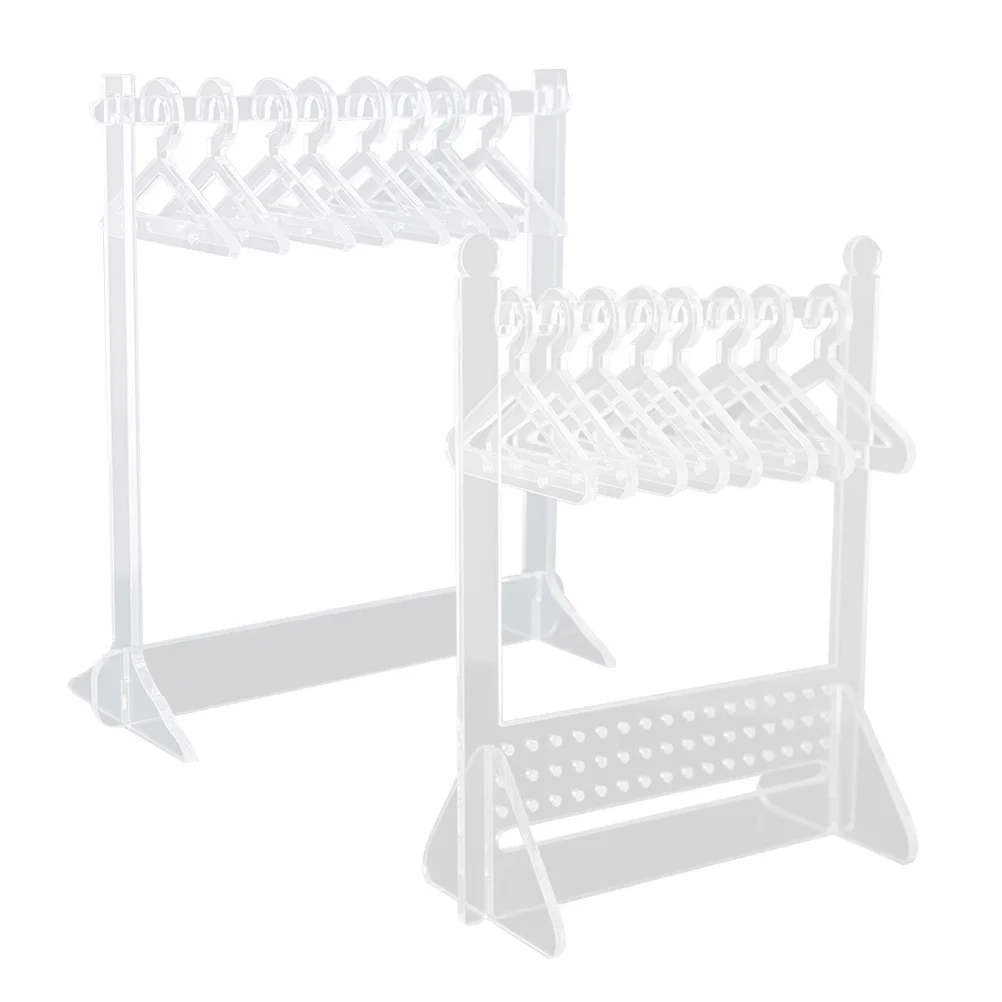 

2Sets Acrylic Jewelry Stand Display Holder Necklace Earring Organizer Desktop Jewelry Rack for Home Store Necklace Holder