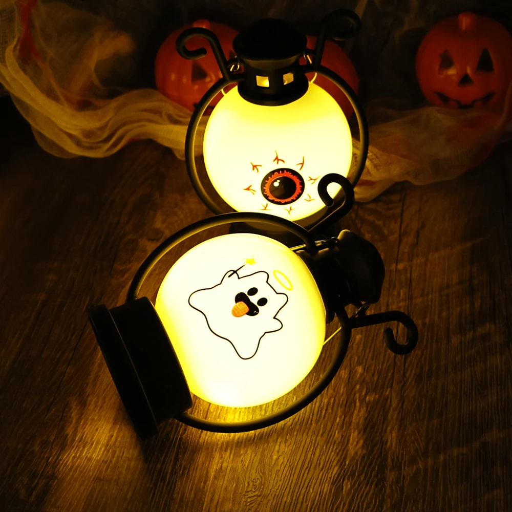 Halloween Mini Night Light Battery Powered Portable Windprooff Luminous Lantern Festival Party Halloween Home Crafts Decorations