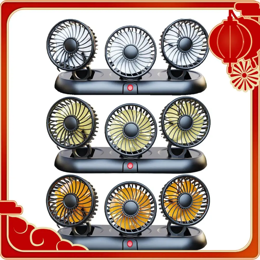 

3-головочный автомобильный охлаждающий вентилятор с 3 регулируемыми скоростями ветра, автомобильное электрическое охлаждающее устройство для внедорожника, домашнего стола, офиса