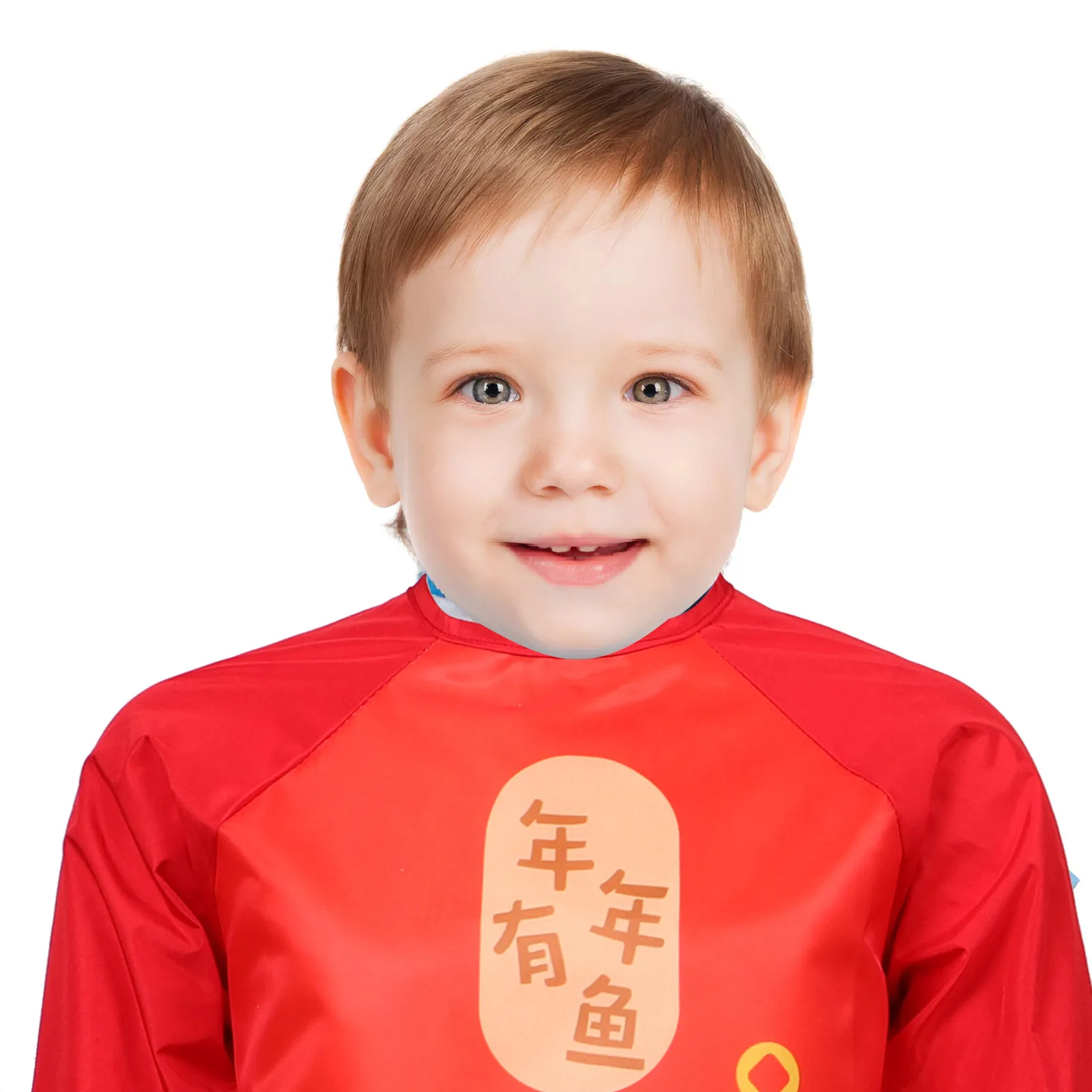 

Children New Year Bib Long Sleeve Waterproof Toddler Feeding Apron Baby Smock For Eating Painting Holiday Outfit Xmas