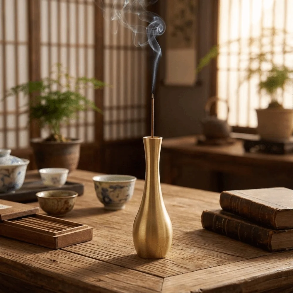 Tibetan Incense Burner 9 Holes Incense Holder Compact Vintage Incense Burner Versatile Ornament Mini Vase Prayer Room