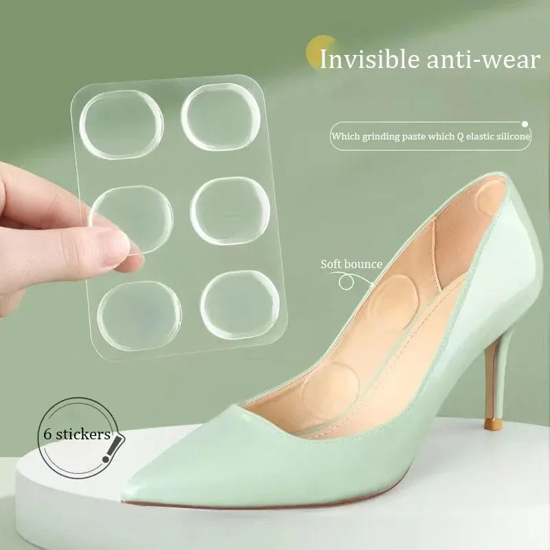 6 piezas/juego de pegatinas de gel de silicona de alta calidad para talones, almohadillas adhesivas para el cuidado de los pies, protectores de talón.