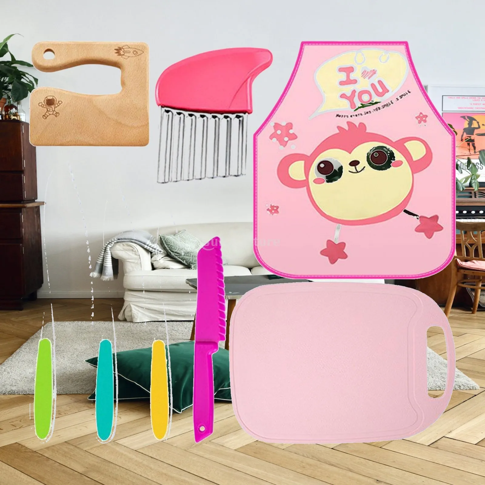 Simulation Cooking Play Toys Leaning Basic Skills Kitchen Cookware Playset for