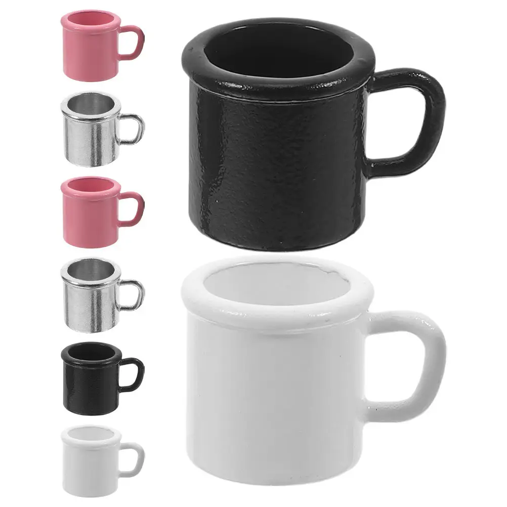 

8Pcs Mini Alloy Coffee Cups Set Realistic Miniature Tea Cup Kitchen Room Decoration Dollhouse Accessories Pretend Afternoon Tea