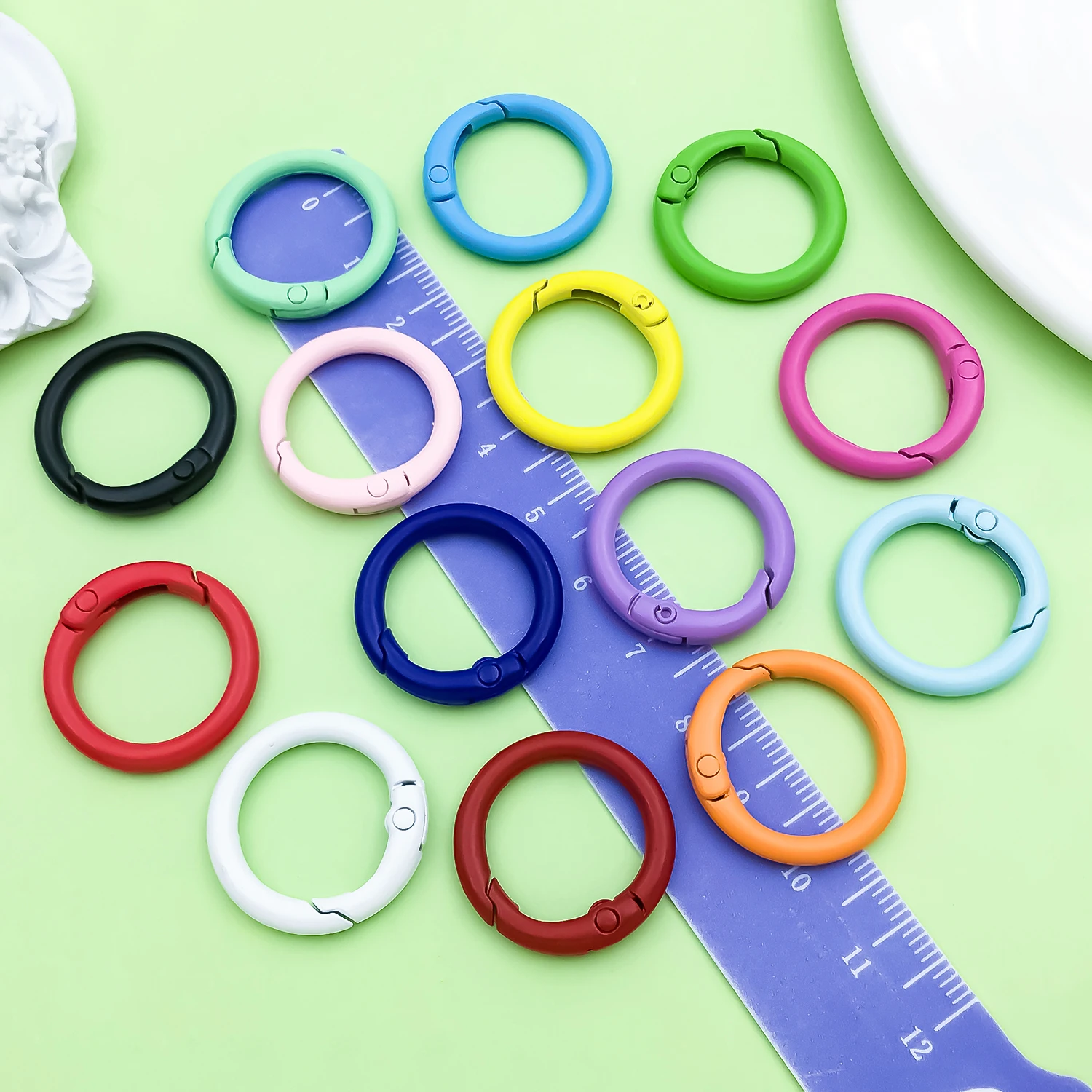 20pcs Matte Spring O Rings for DIY Keychain Making