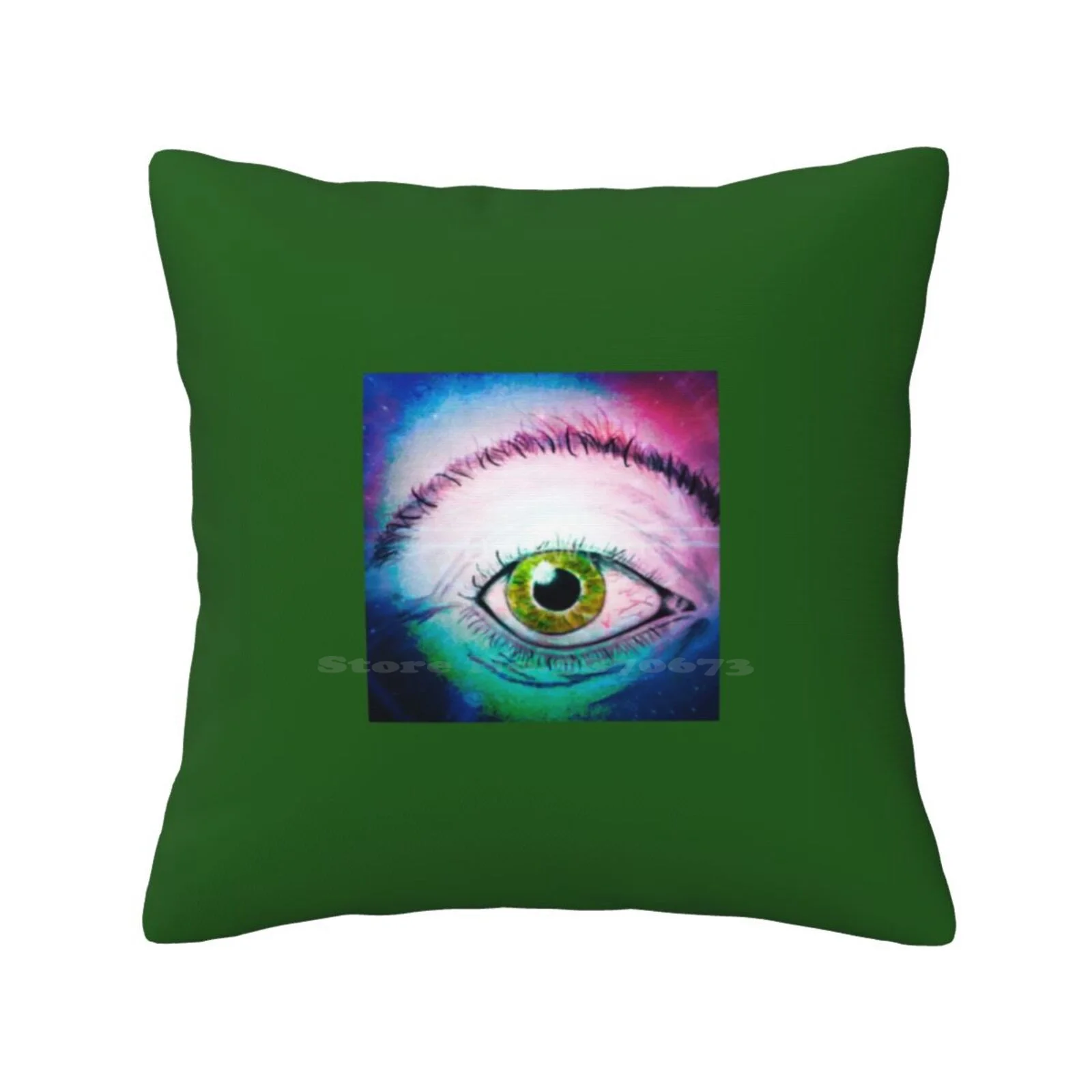 Ball Eye Bedroom Office Hug Pillowcase Eyeball Creepy Scary Halloween Pinks Blues Green Pupil Ink Drawing Frightening Spooky