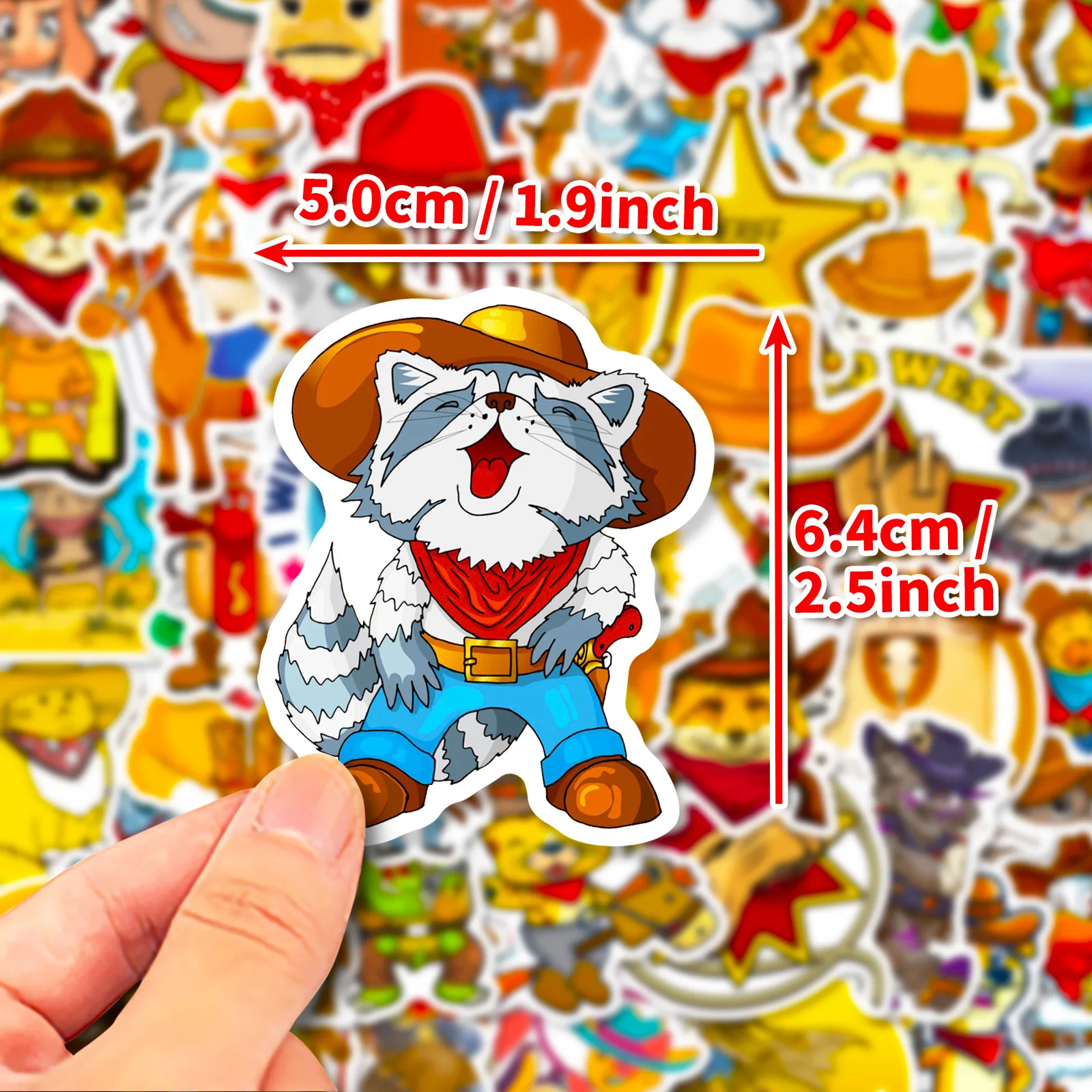 50Pcs Cartoon Western Animal Series Graffiti Stickers Suitable for Laptop Helmets Desktop Decoration DIY Stickers Toys