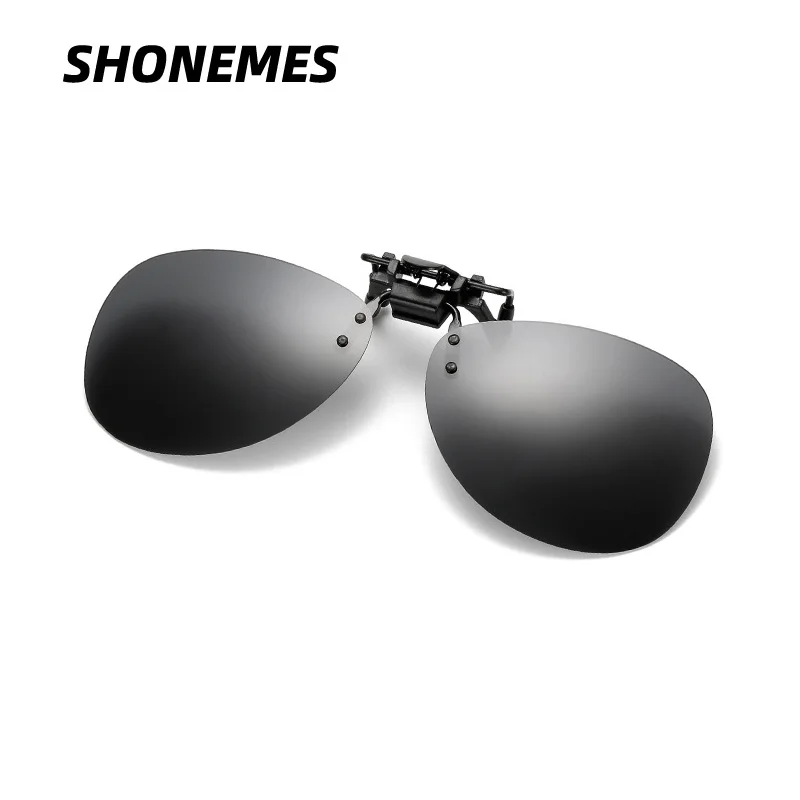 SHONEMES Clip On Polarized Sunglasses Stylish Pilot Sun Glasses Rimless Outdoor UV400 Driving Shades Black Brown for Men Women