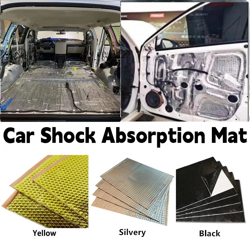 2mm Car Sound Deadener Mat Aluminum Butyl Rubber Vibration Damping Sheet Anti Rattle Audio Bass Noise Proof For Door Trunk