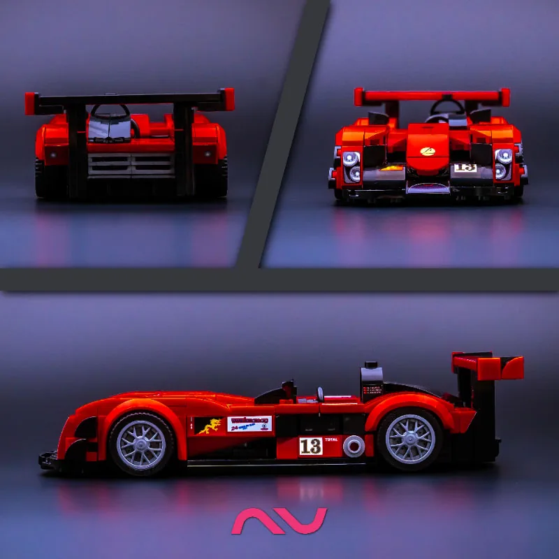 MOC-237691 새로운 LMP-1 아이코닉 스포츠카 레이싱 빌딩 블록 모델, 327개 부품, 소년과 어린이를 위한 생일 선물 장난감