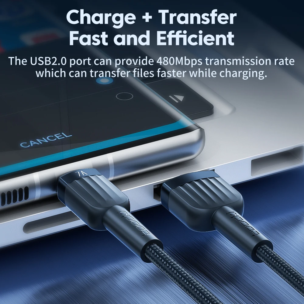 Toocki 7A USB نوع C كابل لهواوي الشرف 100W/66W شاحن سريع شحن نوع-C USB-C كابل 3M ل Xiaomi بوكو Oneplus سامسونج