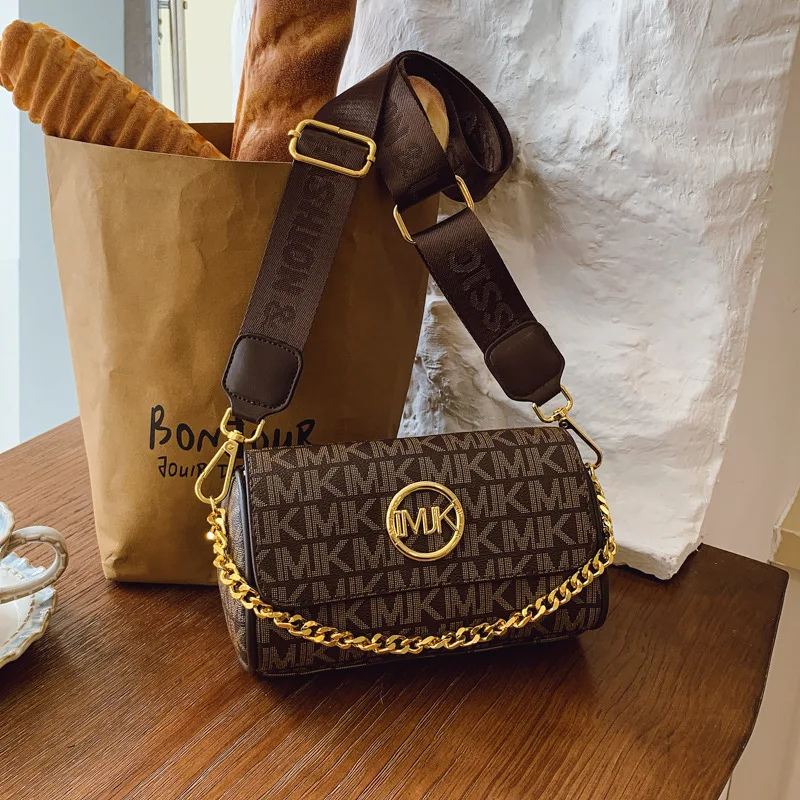 

Новинка 2023 года, женская сумка с напуском и цветочным принтом - стильная сумка через плечо с цепочкой, шикарная сумка в уличном стиле