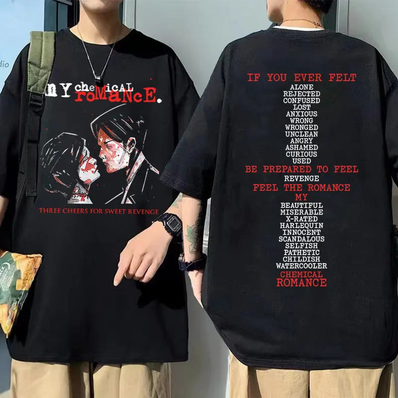 

Famous My Chemical Romance Band Three Cheers for Sweet Revenge T-shirts Men Women Rock Punk Emo Retro Tshirt Male Fashion Tops