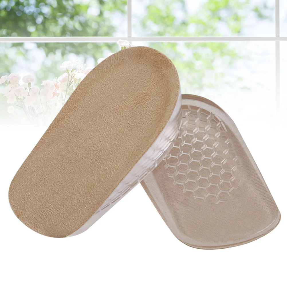 

1Cm Heightening Half Insoles Invisible Forefoot Cushion Anti Slip Shoe Inserts Latex Foot Care Tool S
