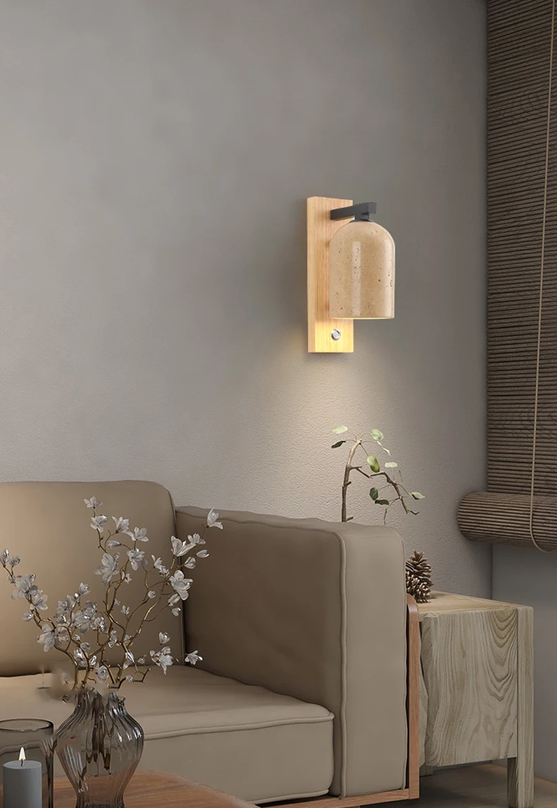 Natural Stone Wall Lamp Art Sconce