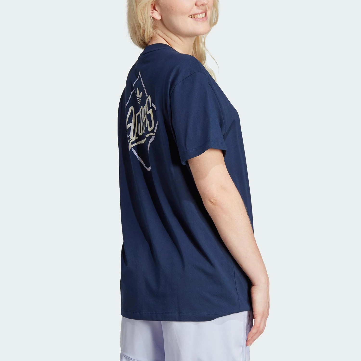 Adidas genuine clover WatermarkGraphic women's short sleeved T-shirt IU2488