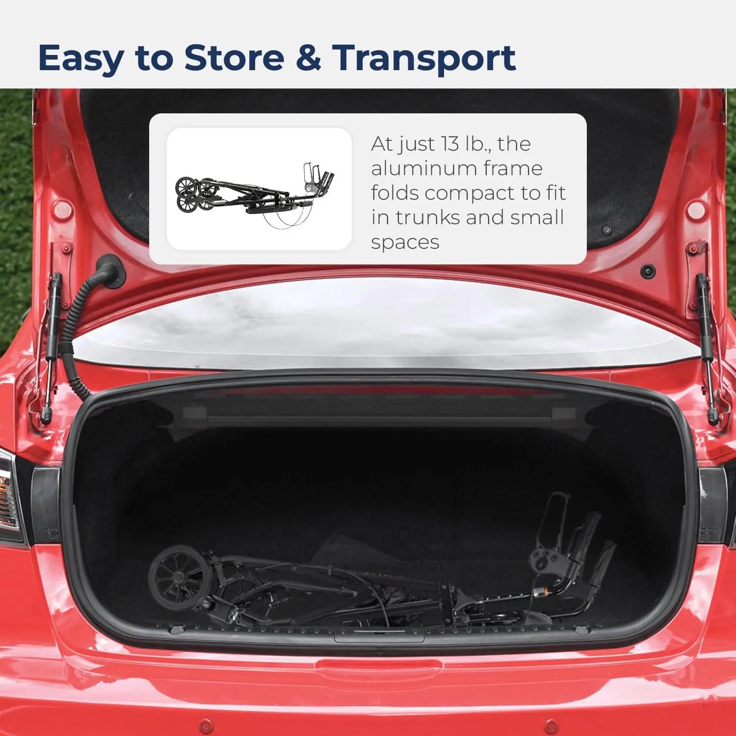 R726BK مشاية دوارة قابلة للطي مع مقعد، أسود