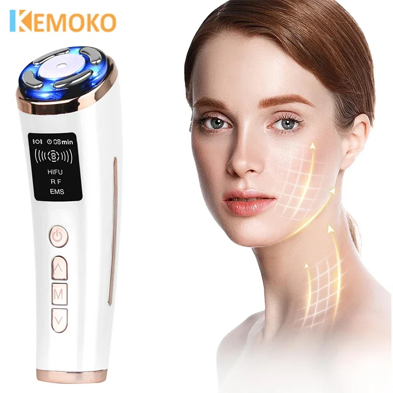 EMS Ultrasound High Frequency Face Skin Lifting Rejuvenation Micro Current Firming Photon HIFU Facial Tightening Massager Device