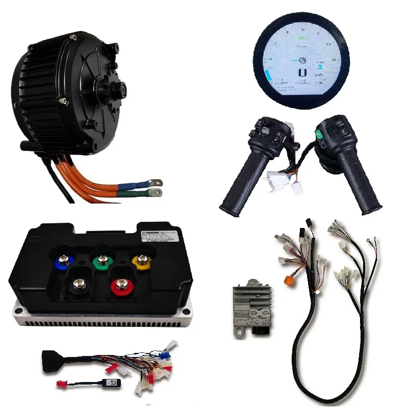

QS165 5000W Mid-drive Hall Motor With Fardriver Controller ND72450 or ND72680 With Wiring Harness and 3.6 inch chaojie display