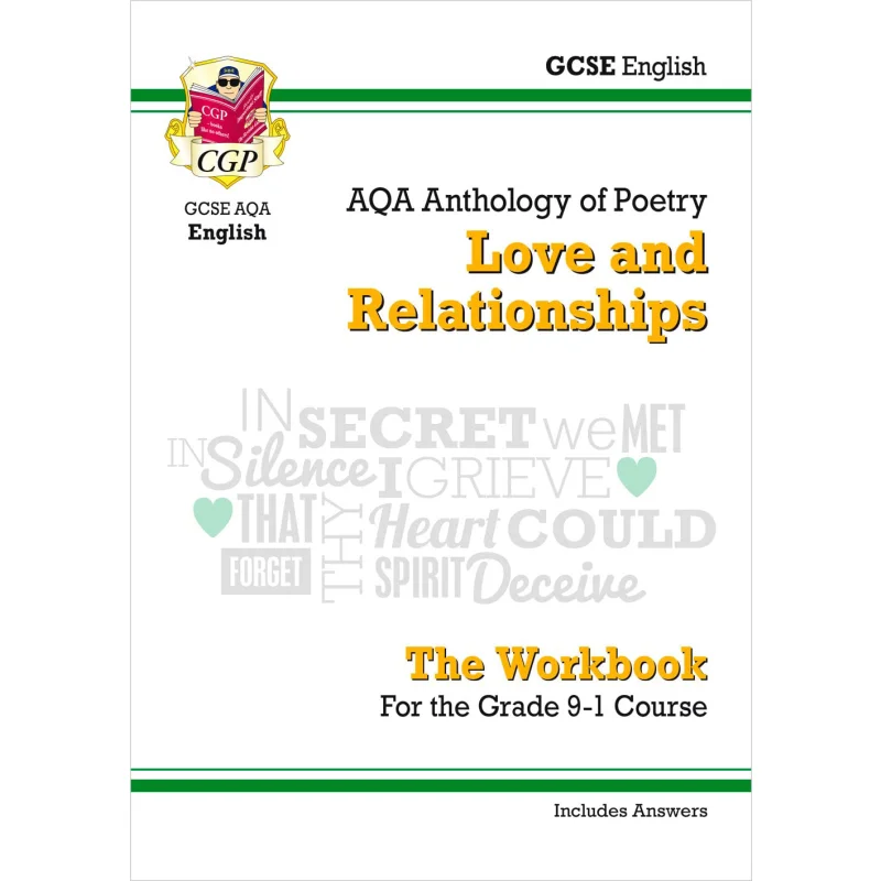 GCSE English Literature AQA Poetry Workbook Love  Relationships Anthology Includes Answers CGP Books 9781782948209