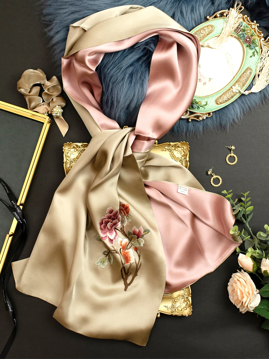 

Suzhou Su Embroidery Silk Scarf Silk Practical Birthday Gift Gift Box Real Silk Embroidery Shawl for Mother in Law