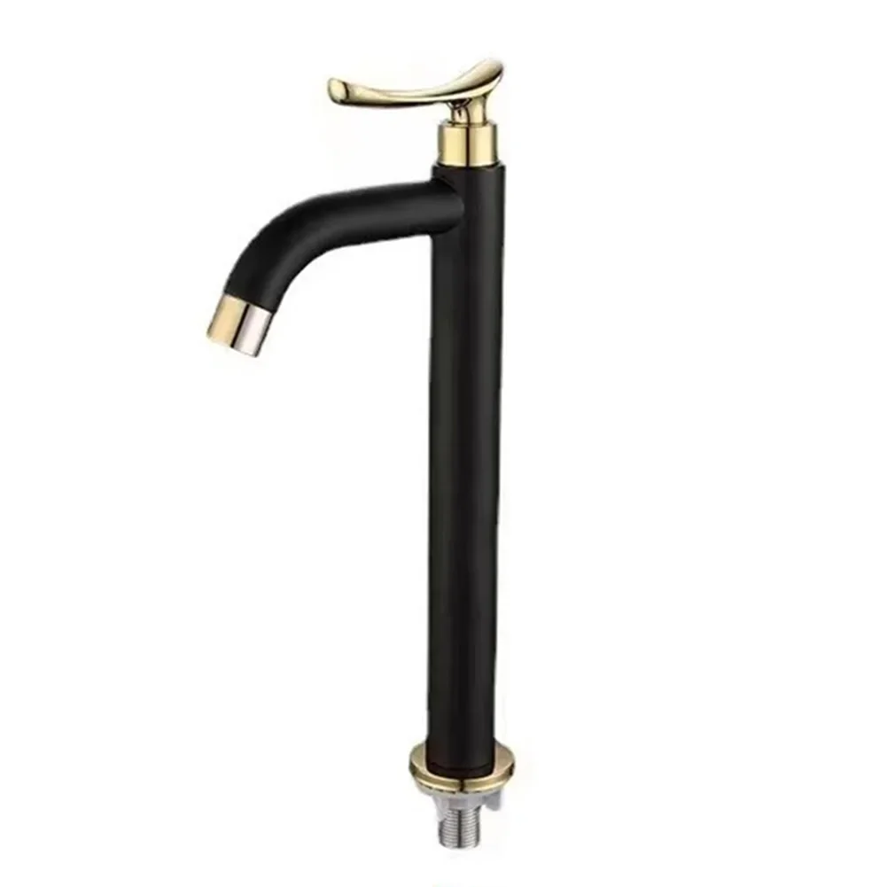 Washbasin Tap Faucet Single Handle Faucet Black Gold Smooth Water Flow 304 Stainless Steel Consistent Water Flow