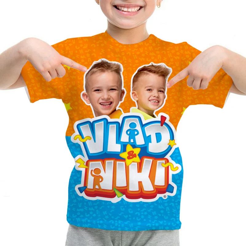 

Vlad and Niki Print T Shirt Boys Girls Casual T-shirt Kids Summer Short Sleeve Funny Brother Tee Tops Camiseta Children T Shirt