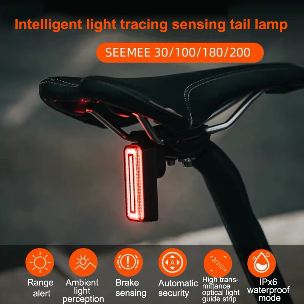 

ABS Bicycle Rear Light Detachable IPX6 Waterproof Rechargeable Bike Tail Lights City Warning Tools Accessories