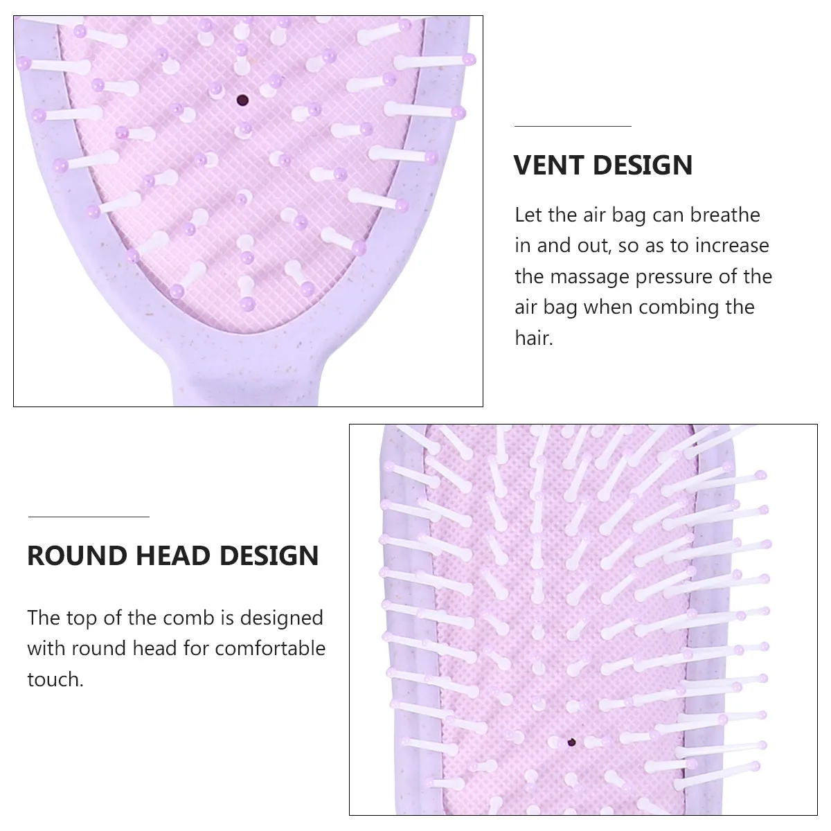 

1 Set Hair Massage Comb Hairdressing Brush ABS Material Ergonomic Handle Portable Relaxing Scalp Massager Salon Home Use Purple