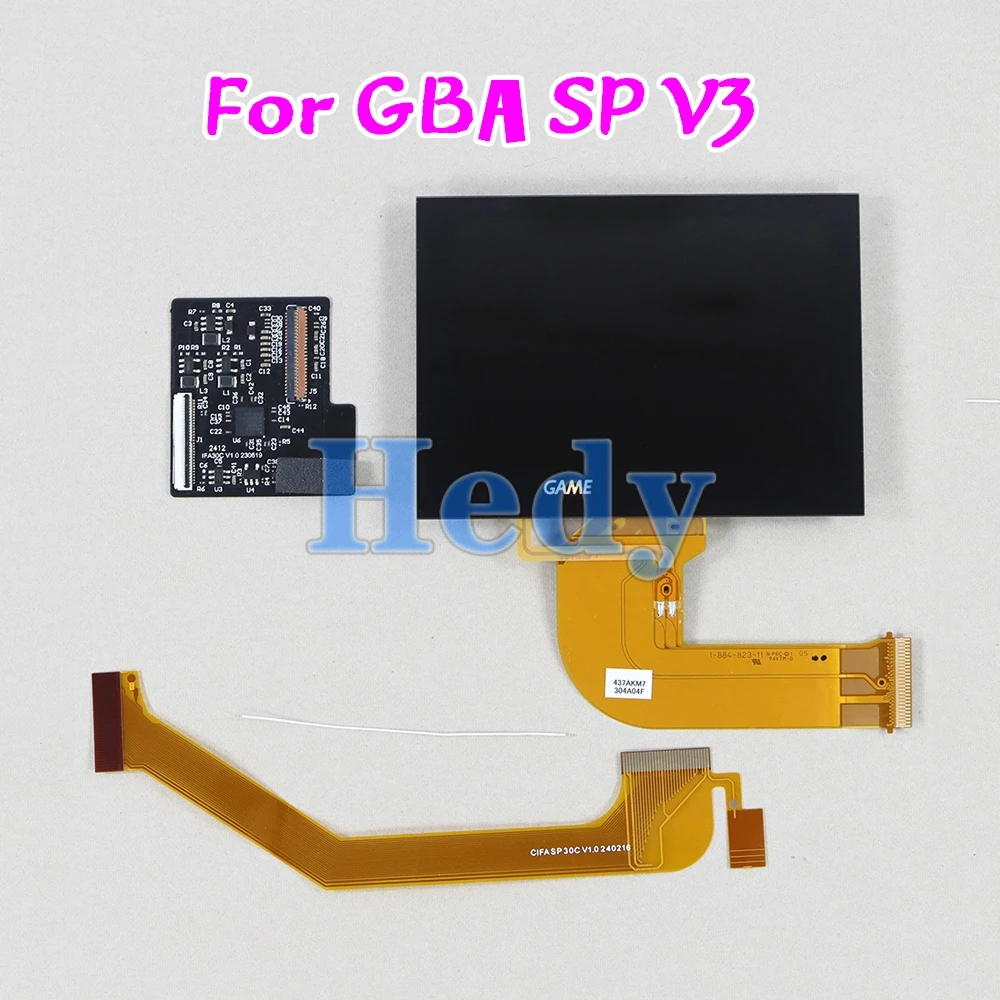 10sets IPS LCD Screen Replacement For Nintend GBA SP V3.0 Backlight Screen High Brightness Laminated Display LCD Kits For GBASP