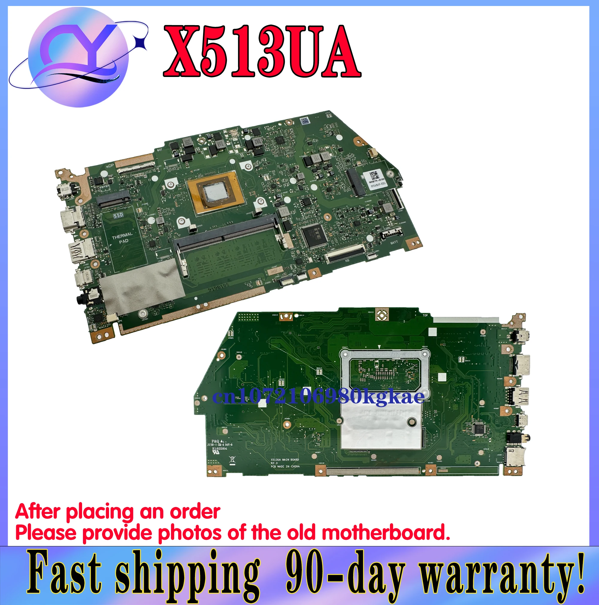 Image of X513UQ X513UA Mainboard X513UAR X515UA Für ASUS Vivobook 15 X513UF Mit R5-5500U R7-5700U 4GB/8GB-RAM Laptop Motherboard
