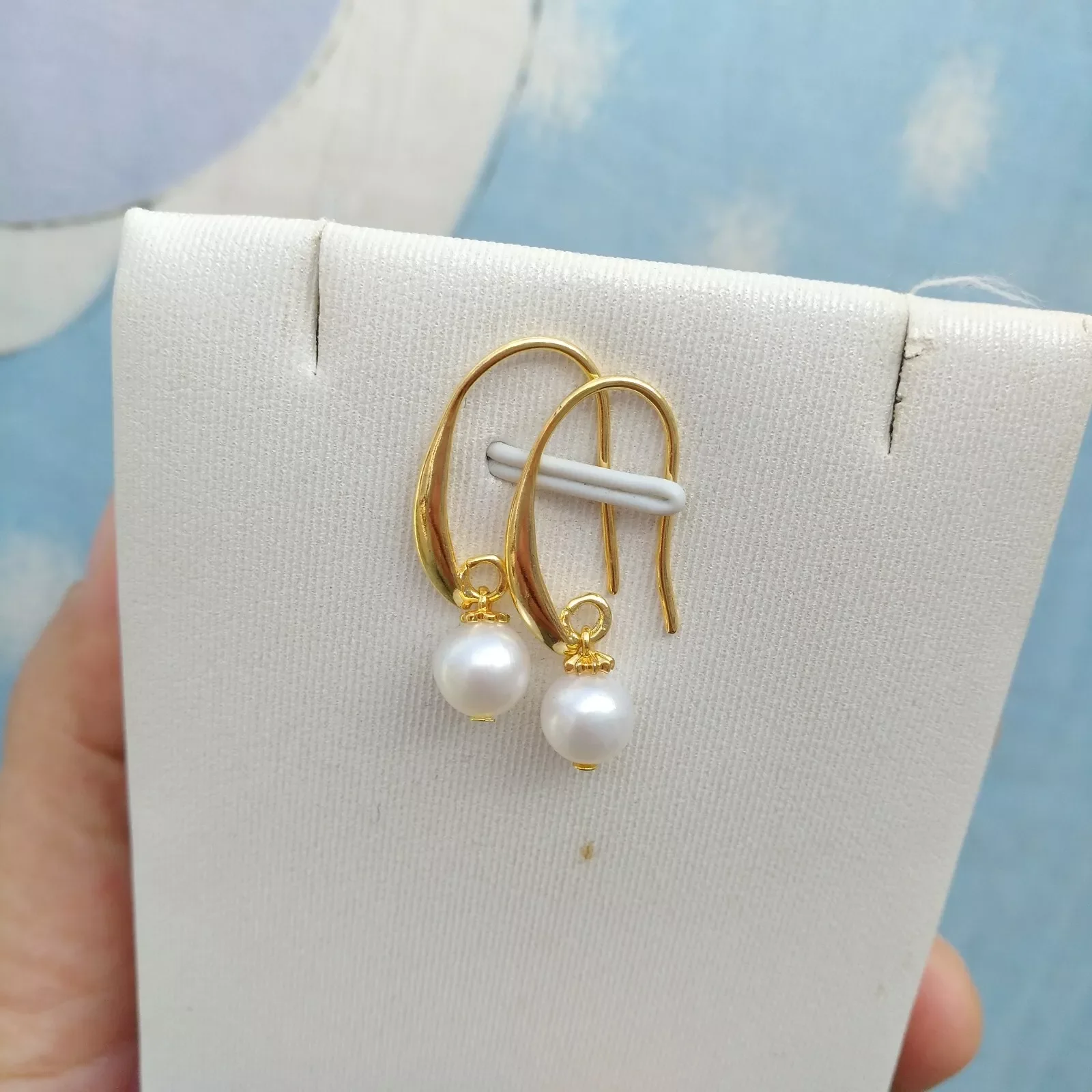 

Exquisite AAA 7-8mm Natural Japanese Akoya White Round Pearl Earrings 925s