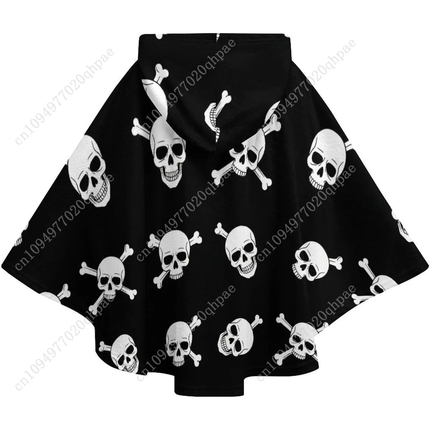 سترة بطانية مريحة من الفلانيل، سترة بغطاء للرأس كبيرة الحجم على شكل جمجمة مع جيوب للأطفال والمراهقين #6