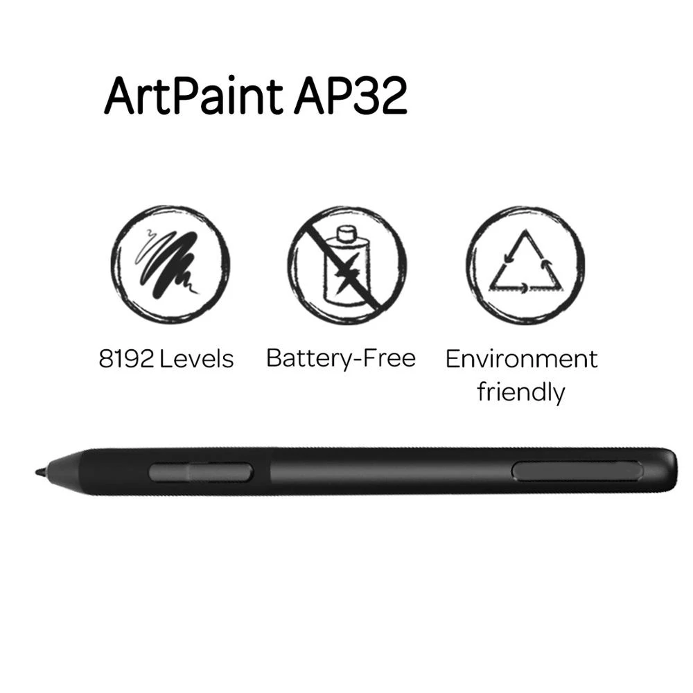 ArtPaint AP32, Pen AP50 Passive Stylus for GAOMON Graphics Tablet Display S620/S630/S830/M106KPRO/M10KPRO/M1220/1230/PD2200