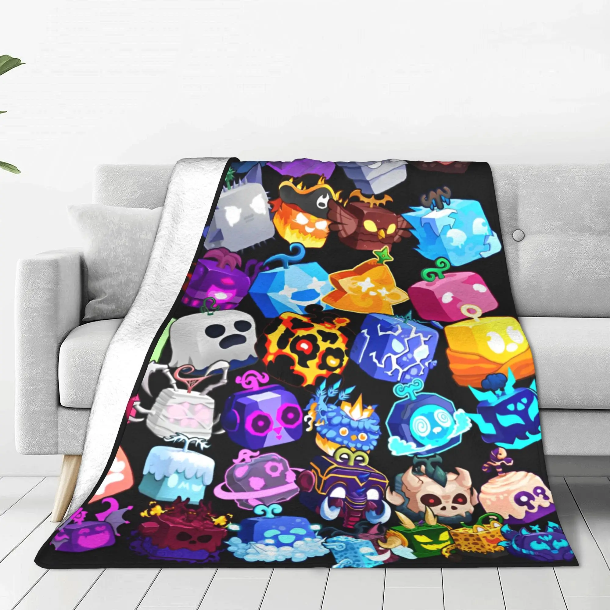 Blox Fruits Gaming Game Blankets Fleece Summer Air Robloxx  Multifunction Lightweight Throw Blanket Sofa Car Plush Thin Quilt