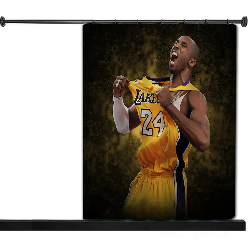 Famous Basketball Player Shower Curtain Waterproof Polyester Fabric Paint Bath Curtains Home Bathroom Decor Curtain With Hook