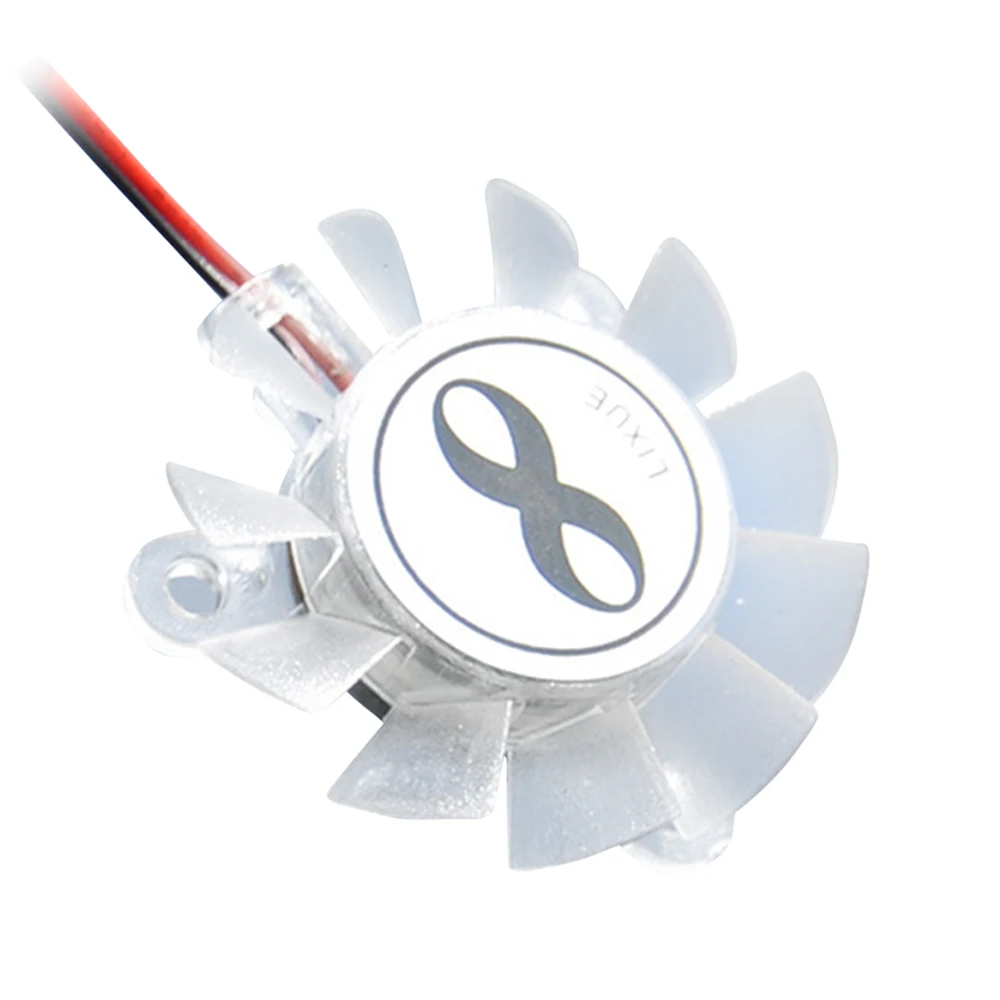 1Pcs 36MM Three-Hole Distance 27MM Hole Pitch Silent Transparent Equilateral Hanging Card Fan Blade 12V 0.05A Fan Blade 2Pin