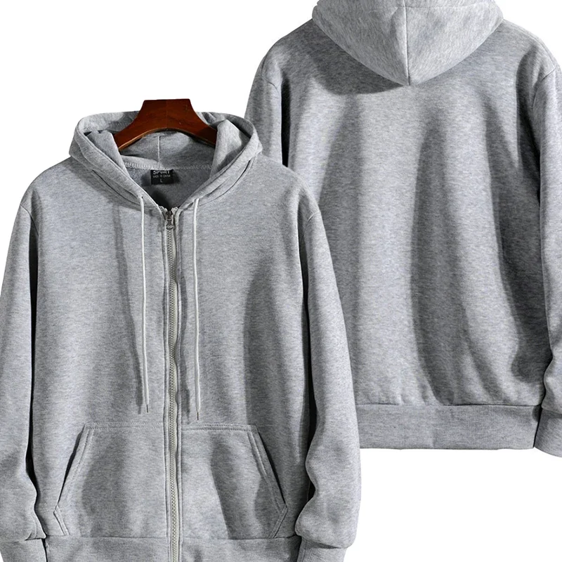 Suéter con capucha y cremallera de manga larga Harajuku holgado y de gran tamaño para hombre, chaqueta informal de calle suave y duradera para otoño/invierno