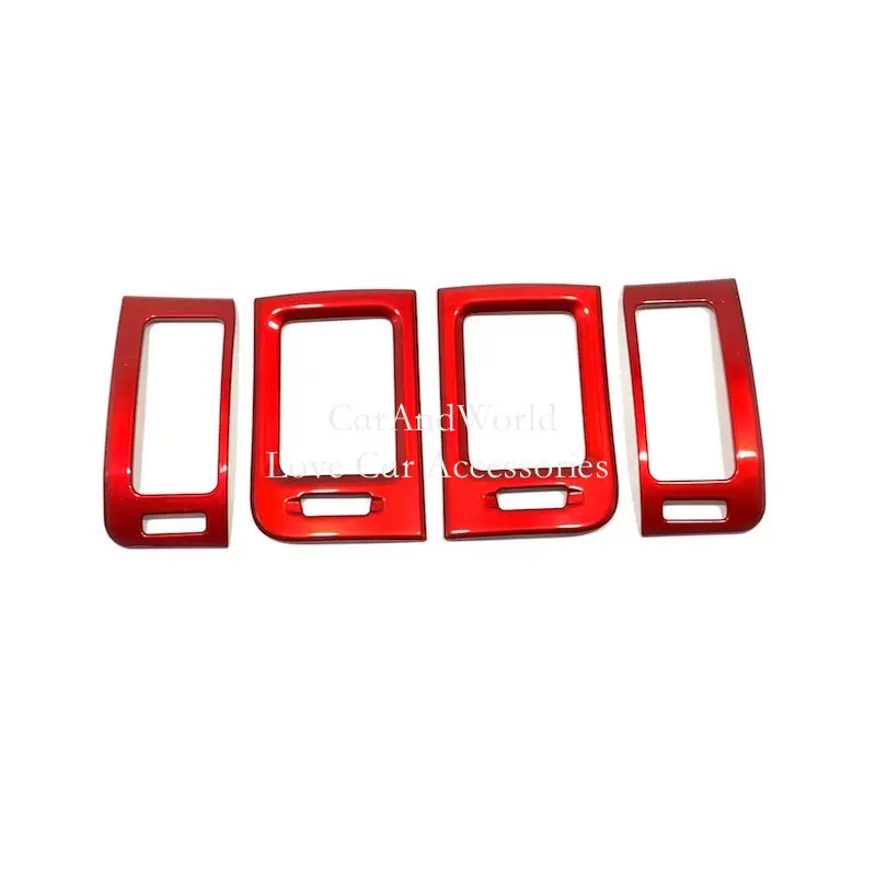 Car ABS Red Interior Accessories For Nissan X-Trail T31 08-13 Door Window Glass Lift Switch Cover Air Condition Vent Frame Trims