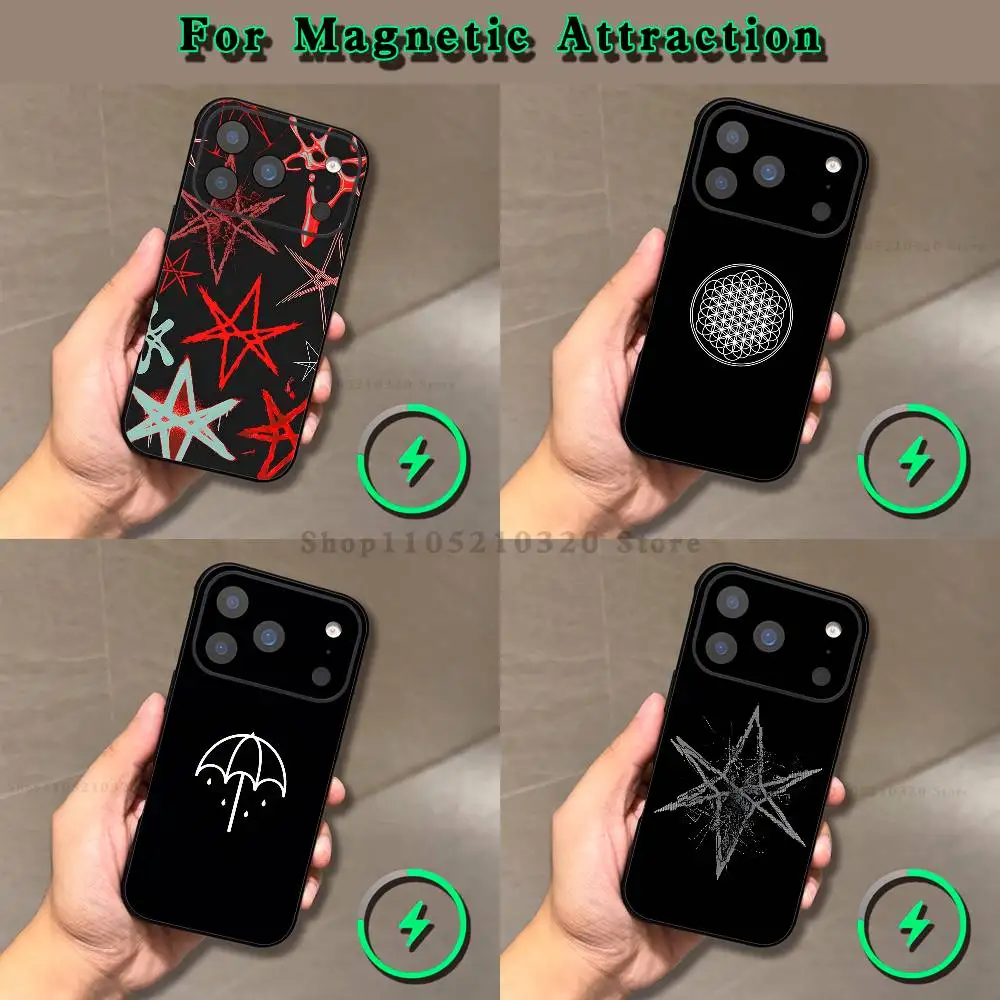 

B-Bring Me The Horizon Phone Case For iPhone 17,16,15,14,13,12,11,Pro,Max,Plus,E,Air,Mini Magnetic Magsafe Frosted Clear