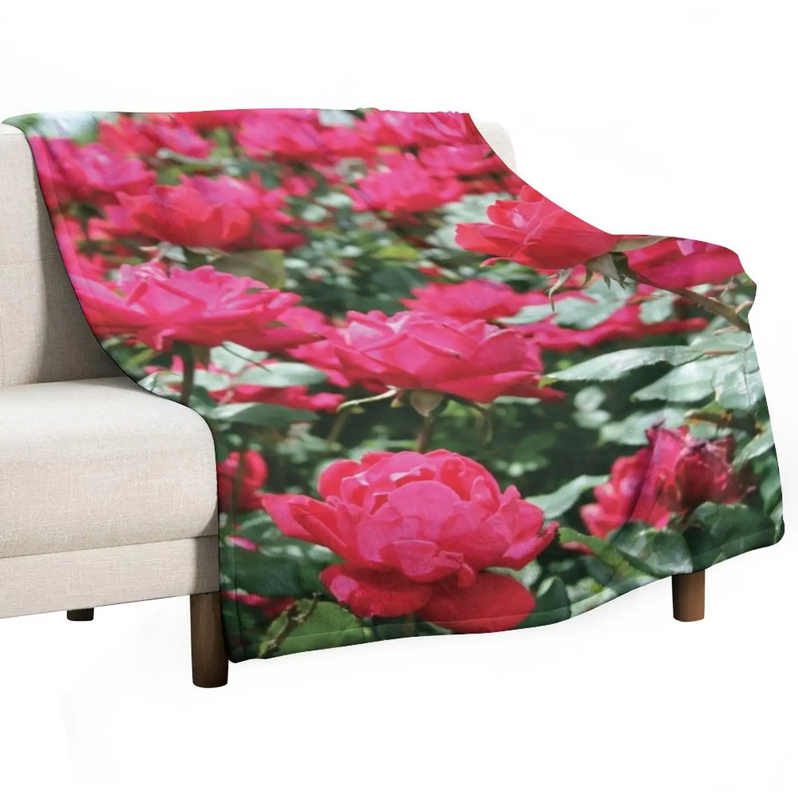 

Bold and Beautiful Rose Bush Throw Blanket Custom christmas decoration wednesday Bed Fashionable Blankets