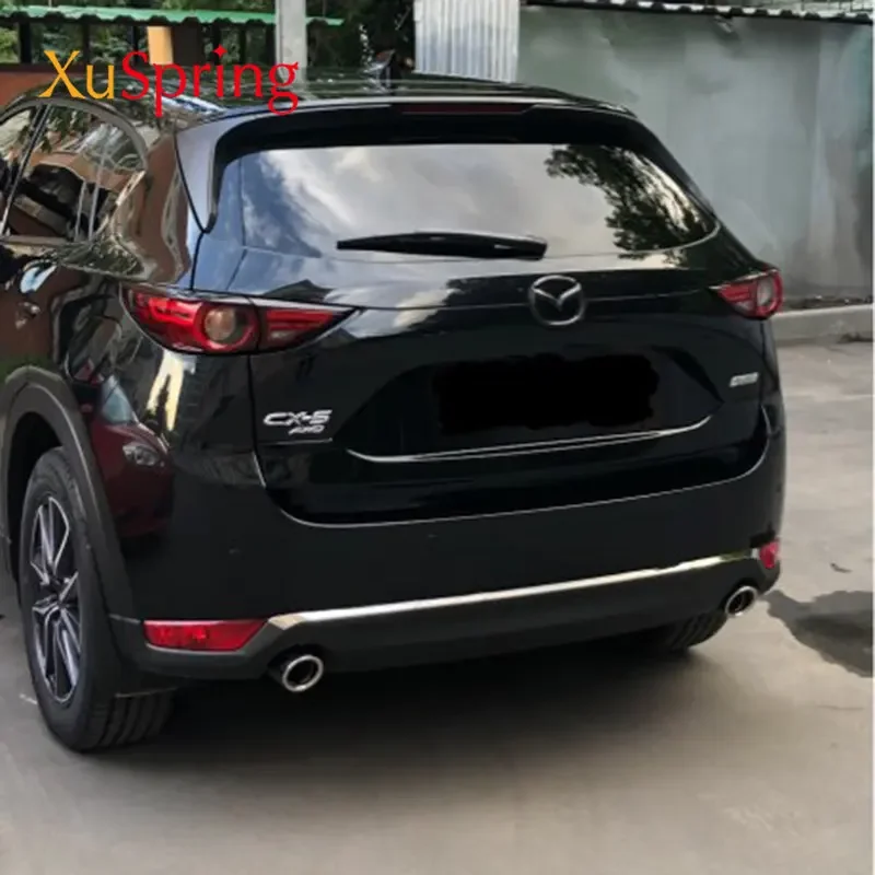 For Mazda CX-5 CX5 2022 2023 2024 KF Car Rear Door Bottom Chrome Trim Tail Bumper Strips Stickers Cover Styling Accessories